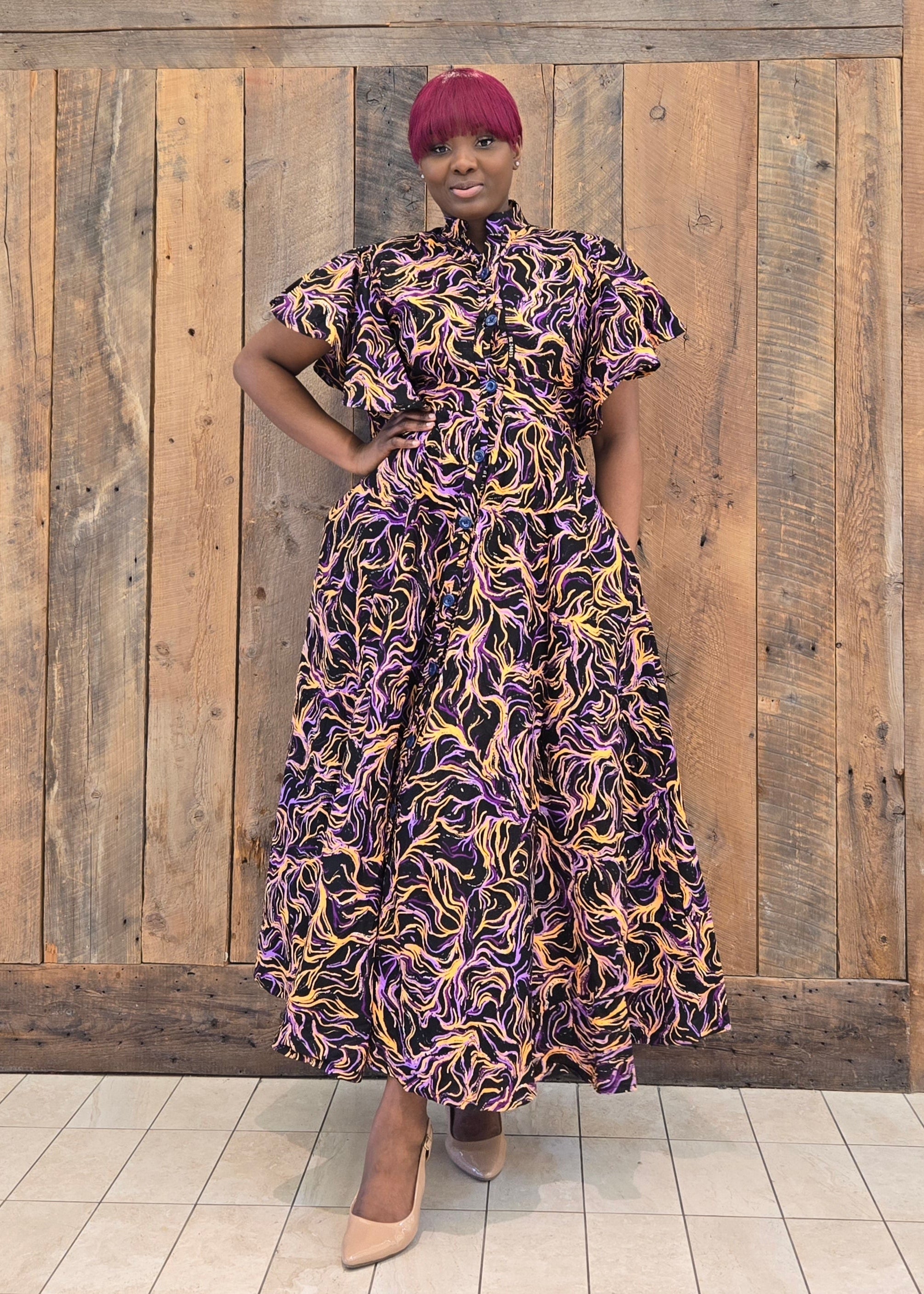 African print dress|Maxi dress XXL