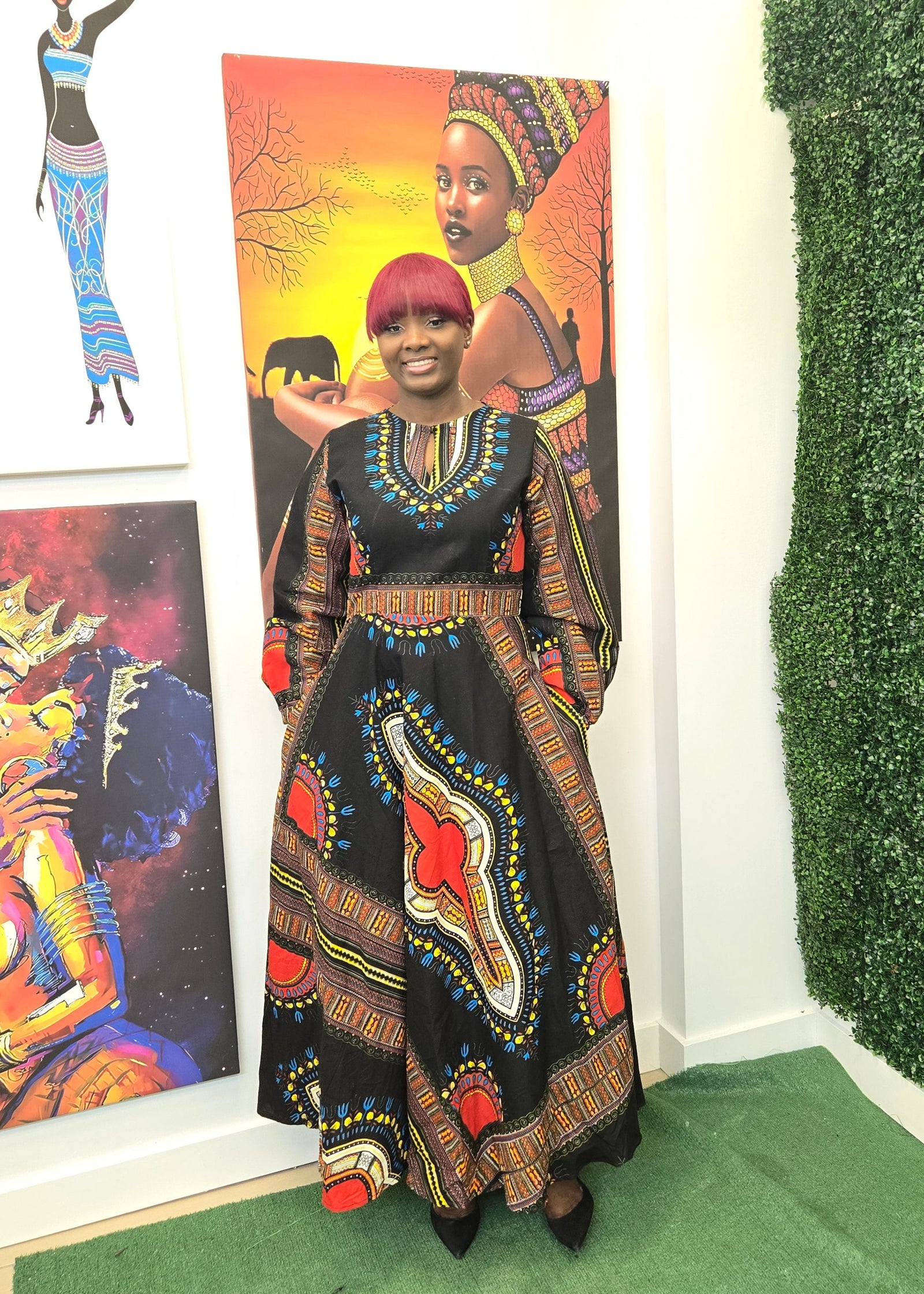 African print dress|Dashiki Maxi dress S