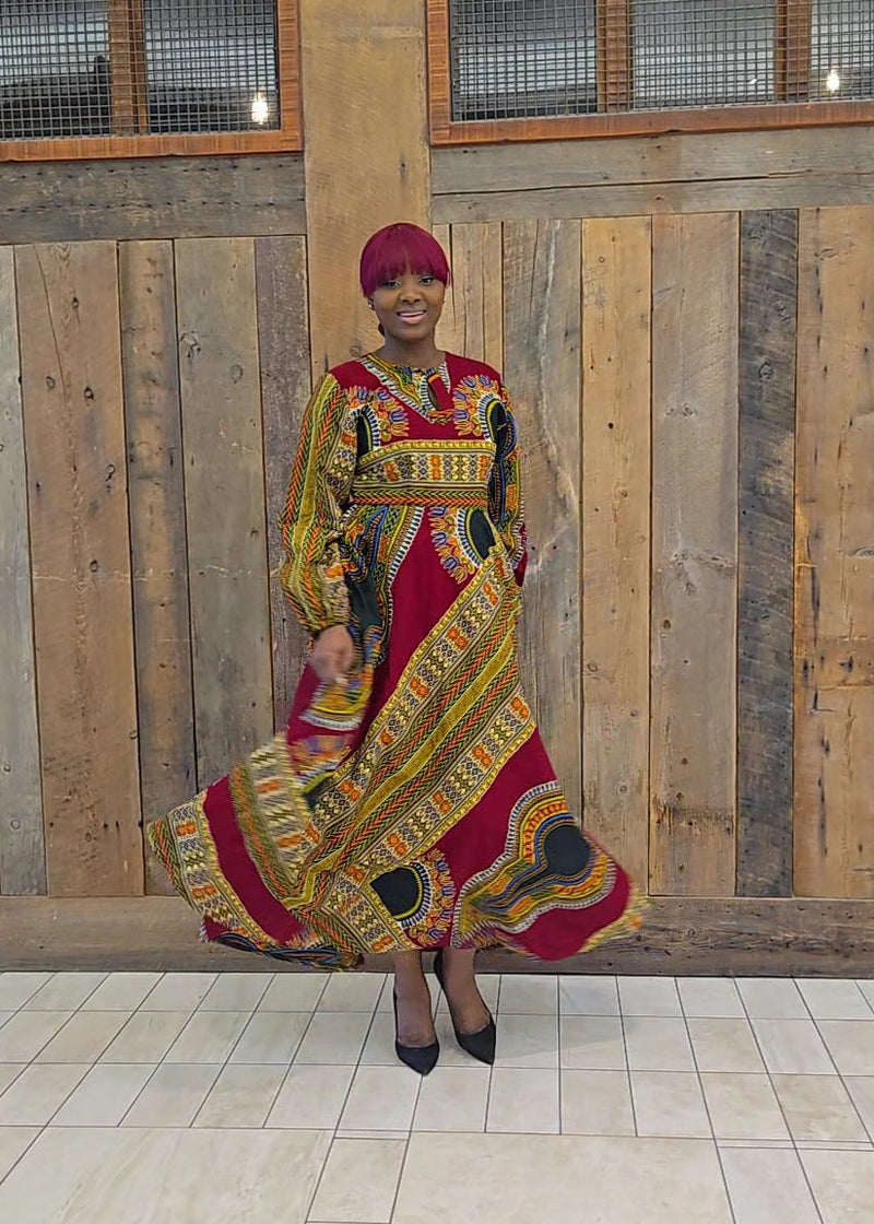 Dashiki maxi dress