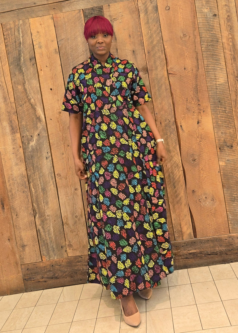 african print maxi dress