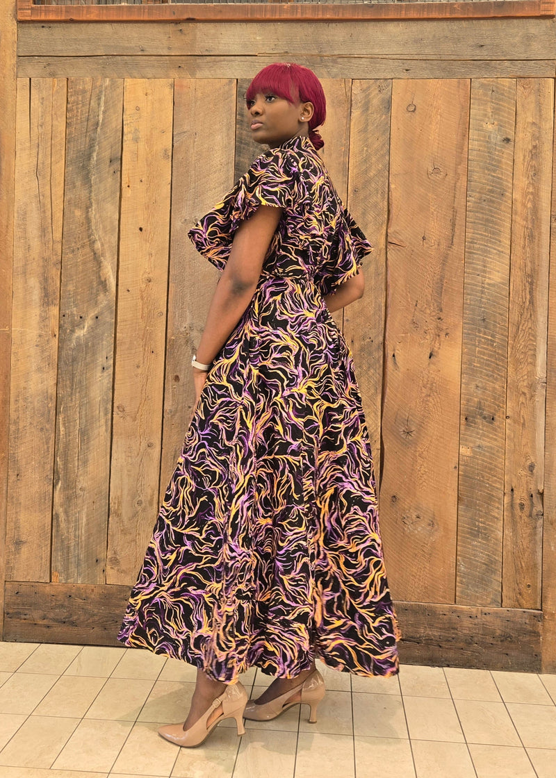 Tabia maxi African print dress