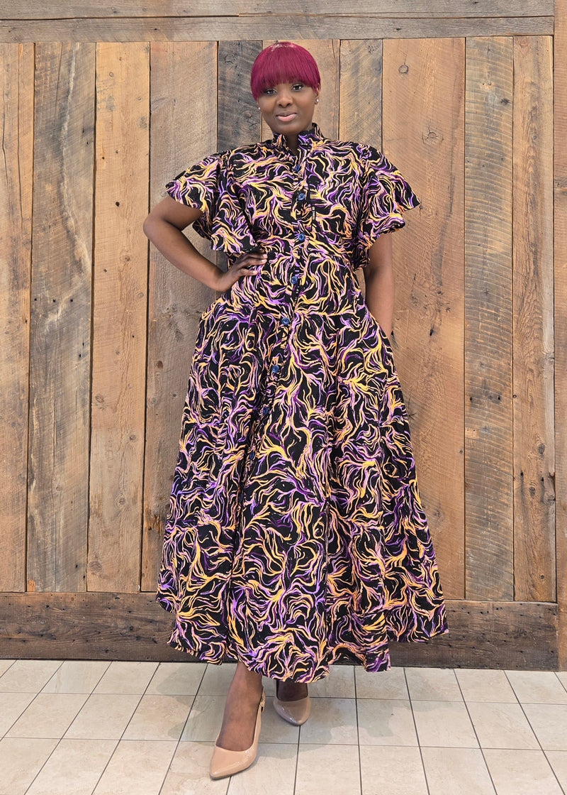 african print maxi dress