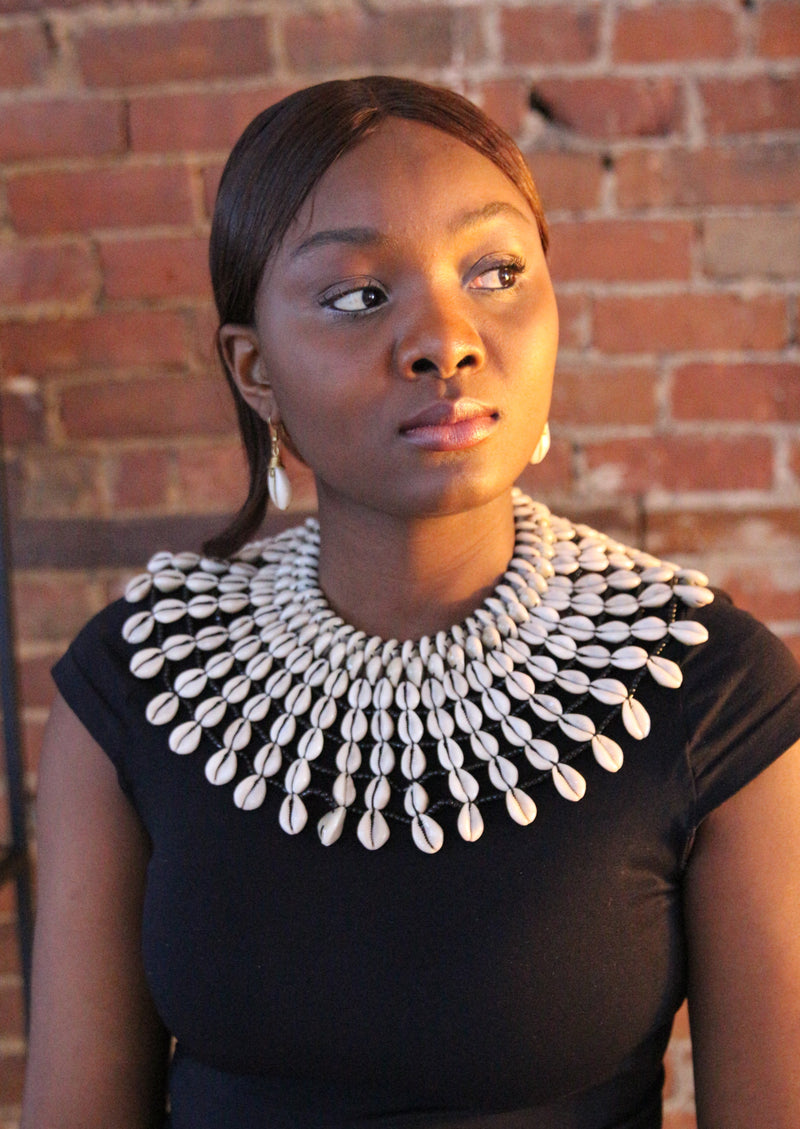 African shell necklace beaded collar