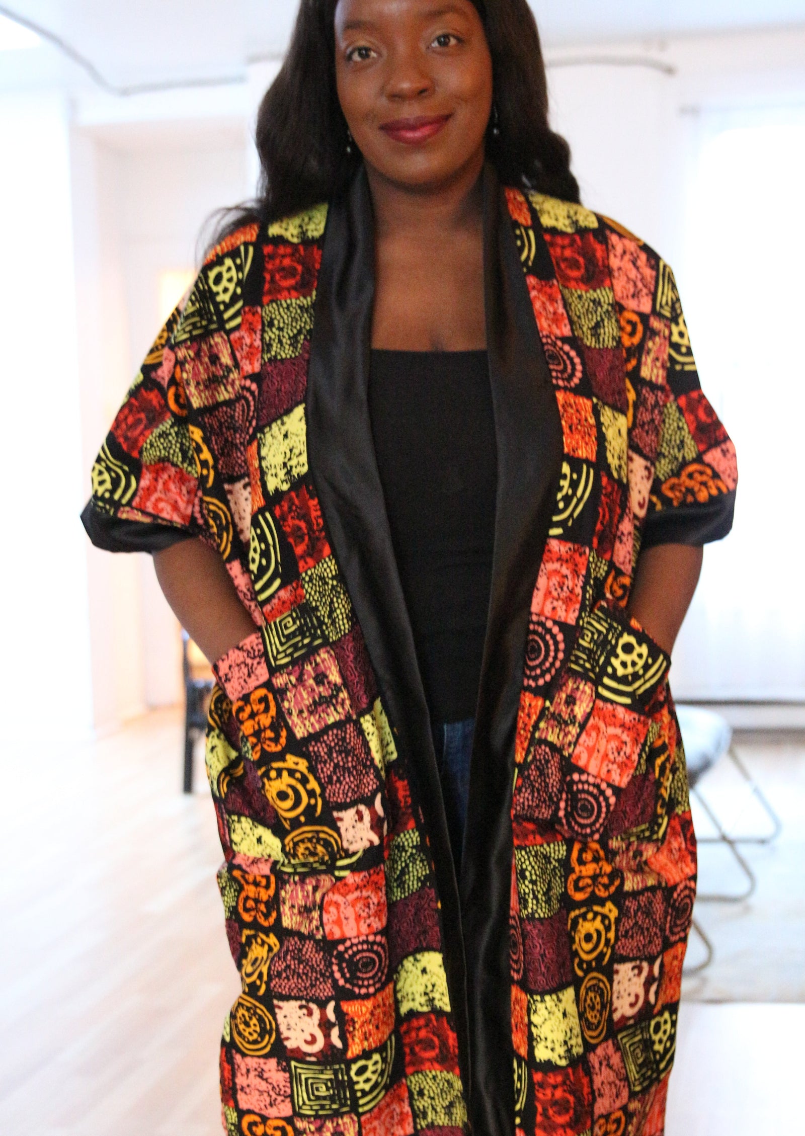 Samy African print kimono jacket | Authentic, hand-made, modern
