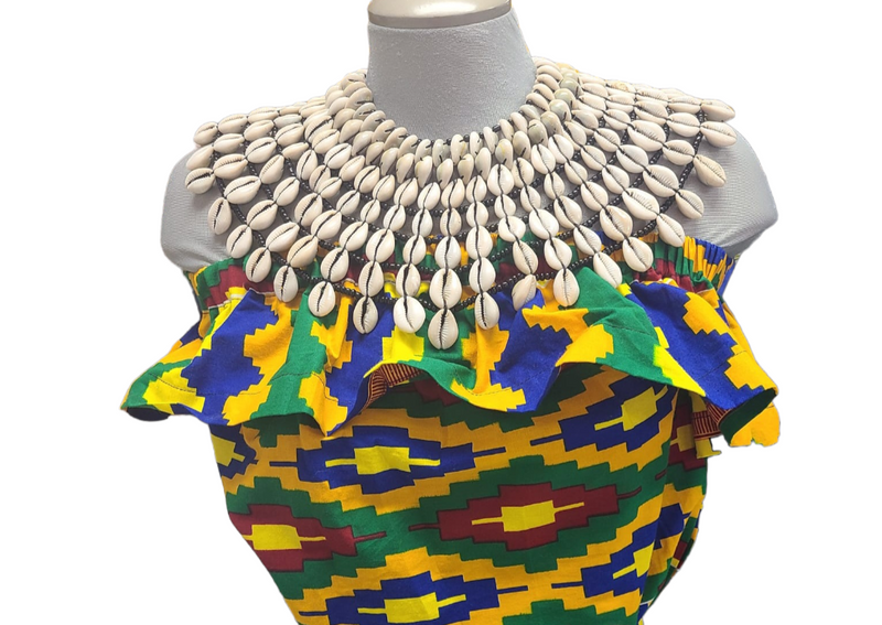 African shell necklace beaded collar