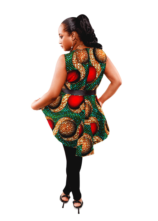 Lika - African assymetric peplum top