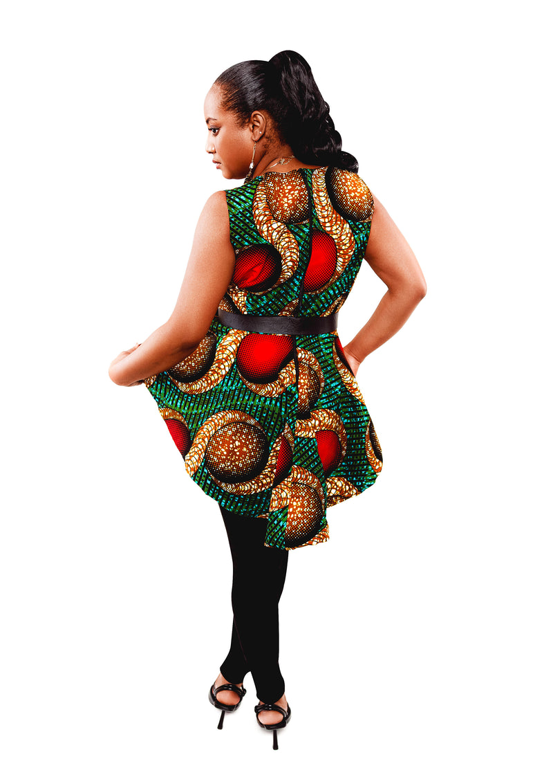 Lika - African assymetric peplum top
