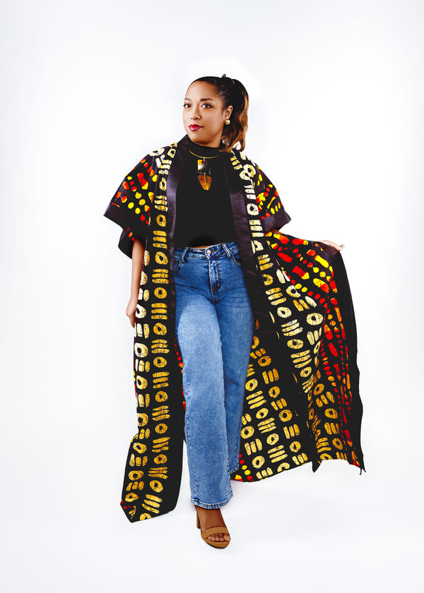 Noukia Maxi african print kimono (brown)