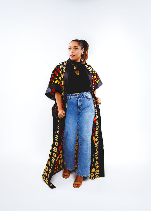 Noukia Maxi african print kimono (brown)