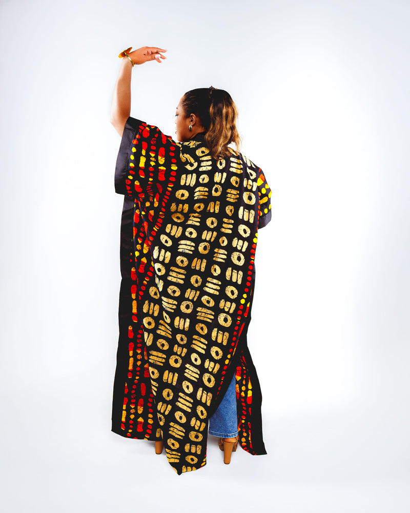 Noukia Maxi african print kimono (brown)