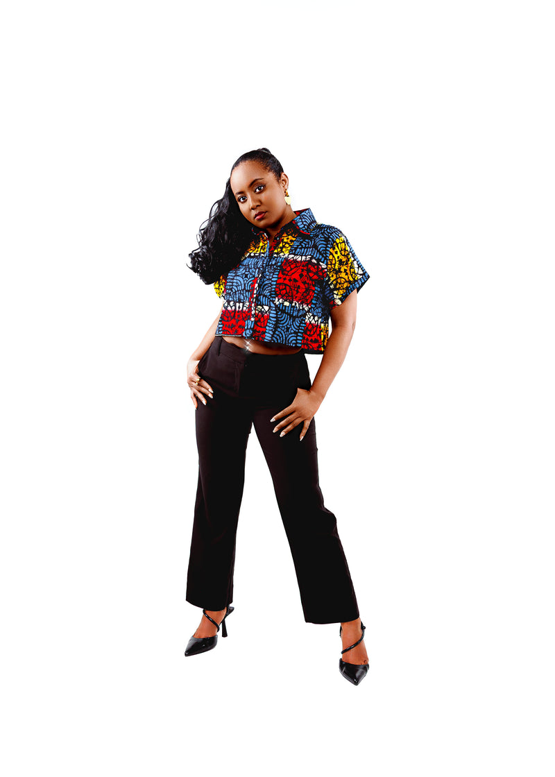 Nanga ankara short sleeve crop shirt