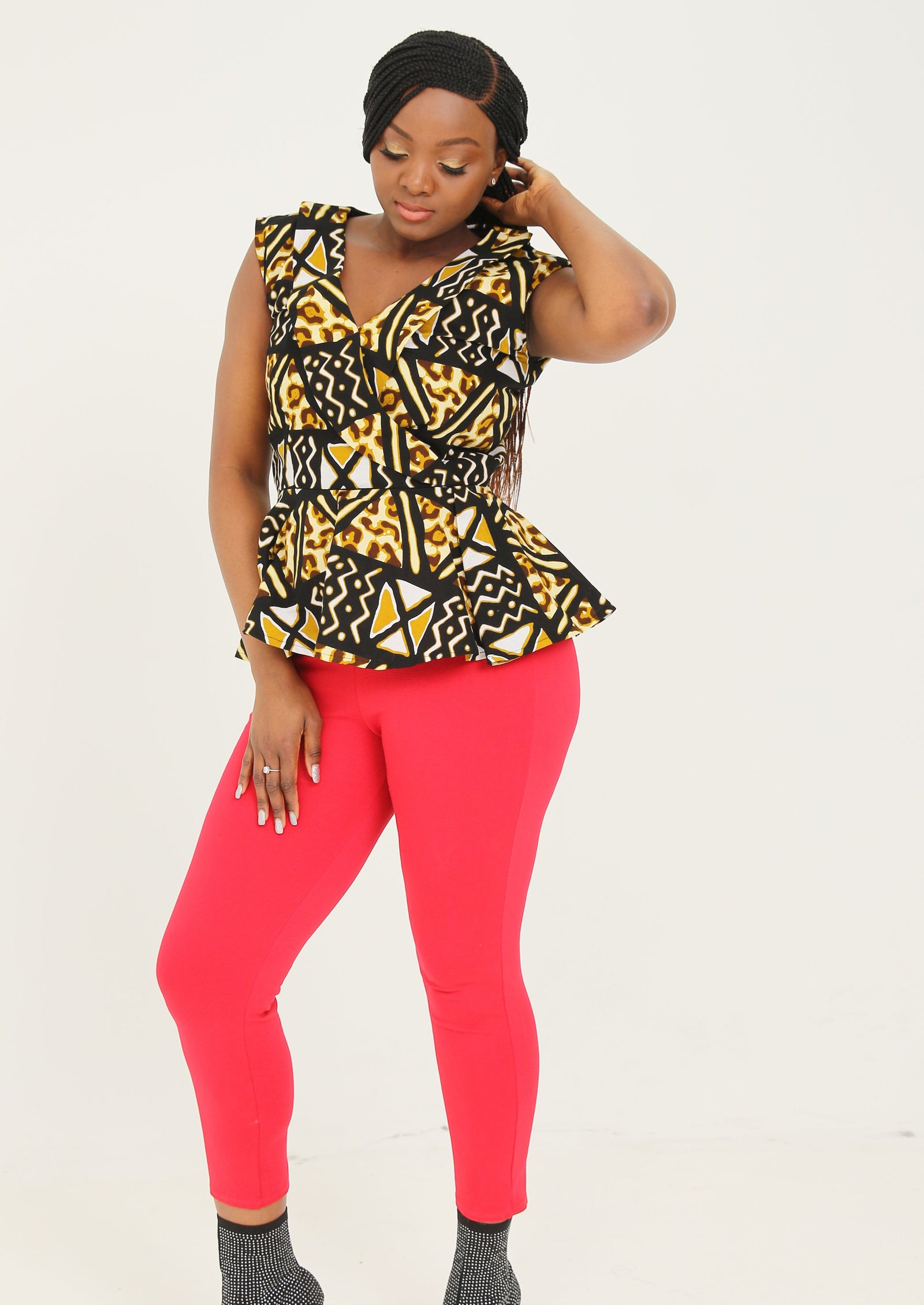 Adja Women's african peplum top | Authentic, hand-made, modern