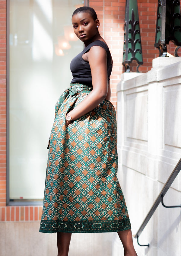 Noella african print maxi skirt
