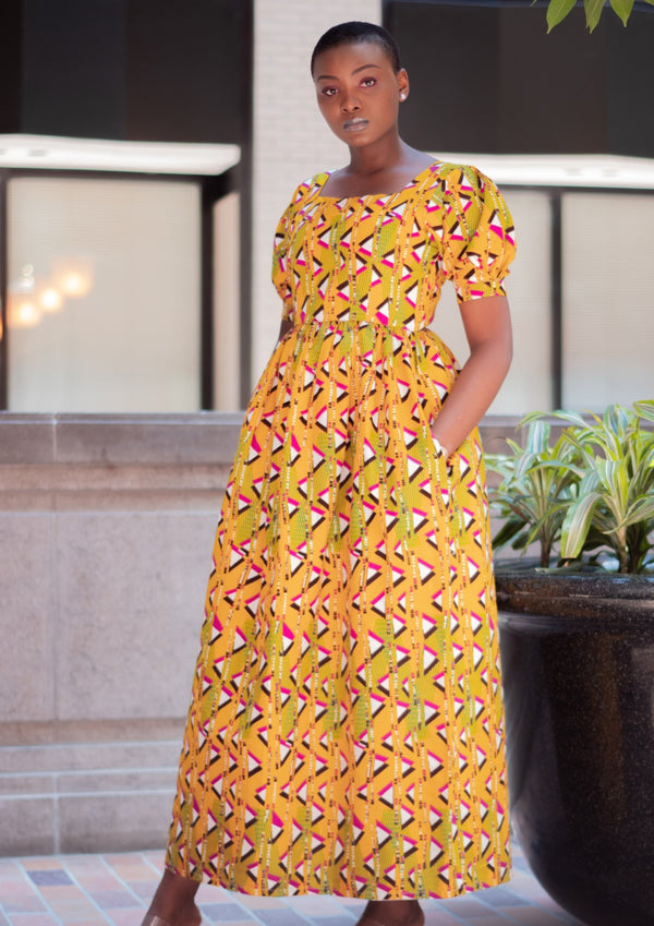 Sonia African print maxi dress