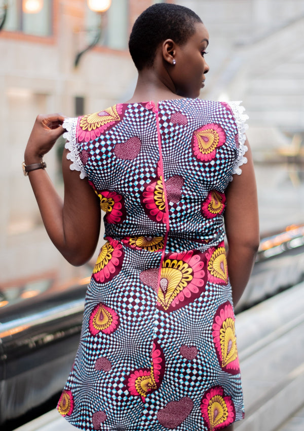 Nina african print mini dress