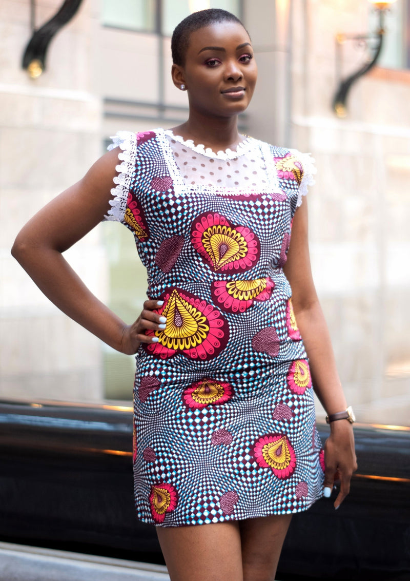 african mini dress Sierra African Print Mini Dress
