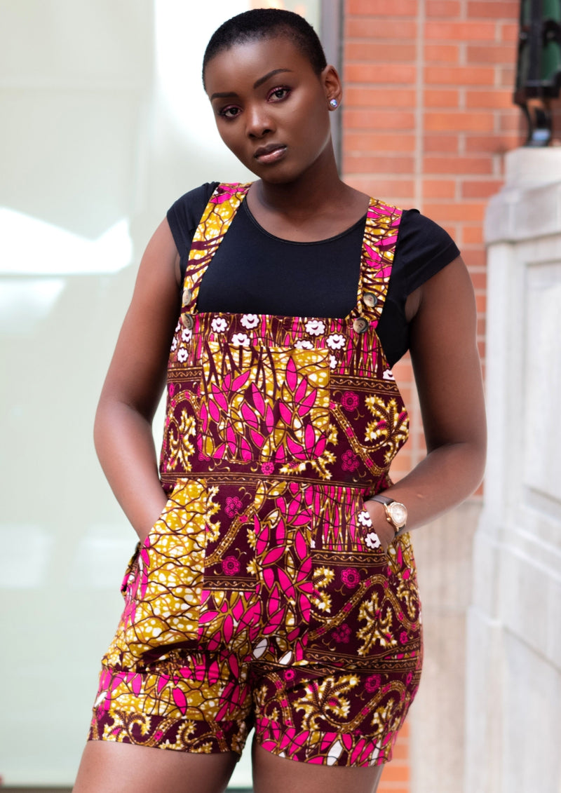 Short dungarees  Overall shorts outfit, African print fashion