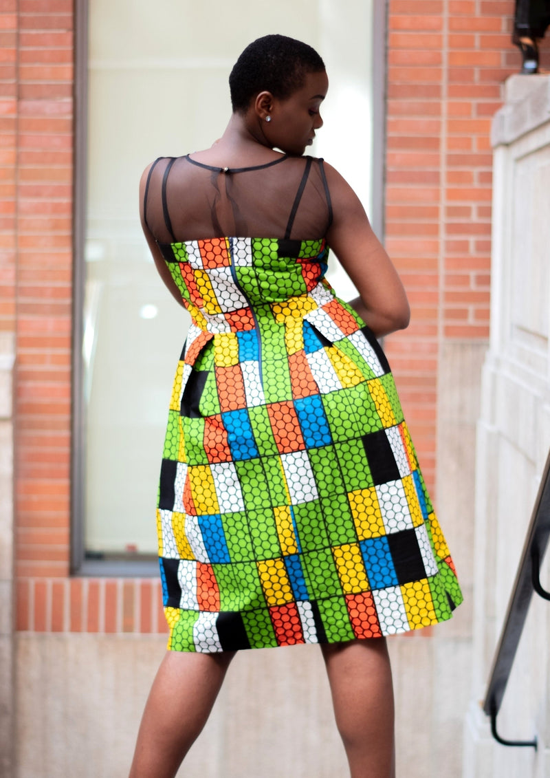 African print midi dress|Cocktail dress XL
