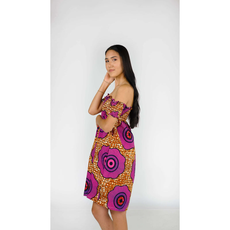 African Print off Shoulder Dress,special Occasion Dress,african