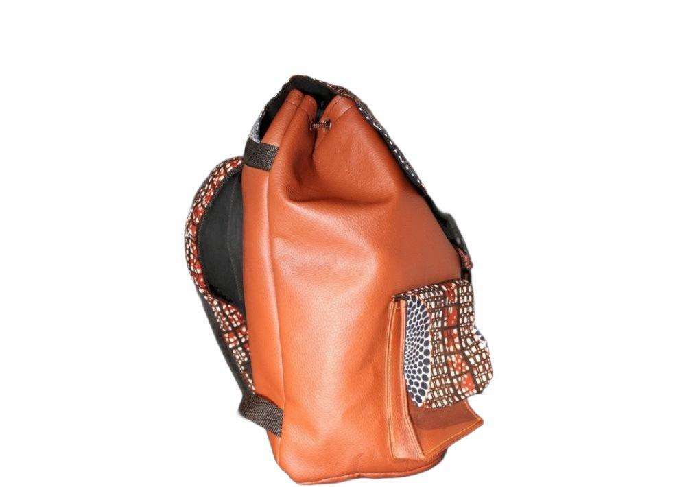 african print backpack leather Effy Style