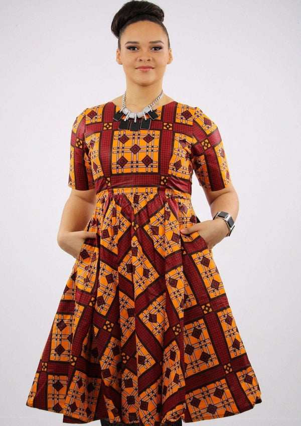 African print midi dress