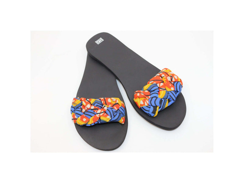 African print slippers