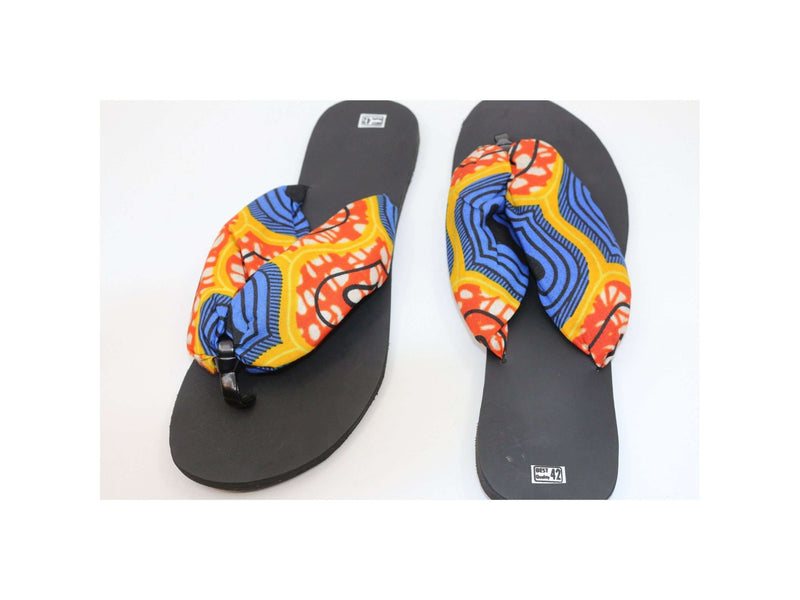 African print slippers