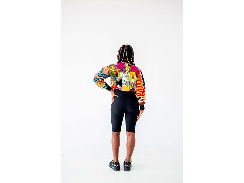 Anais african print bomber jacket