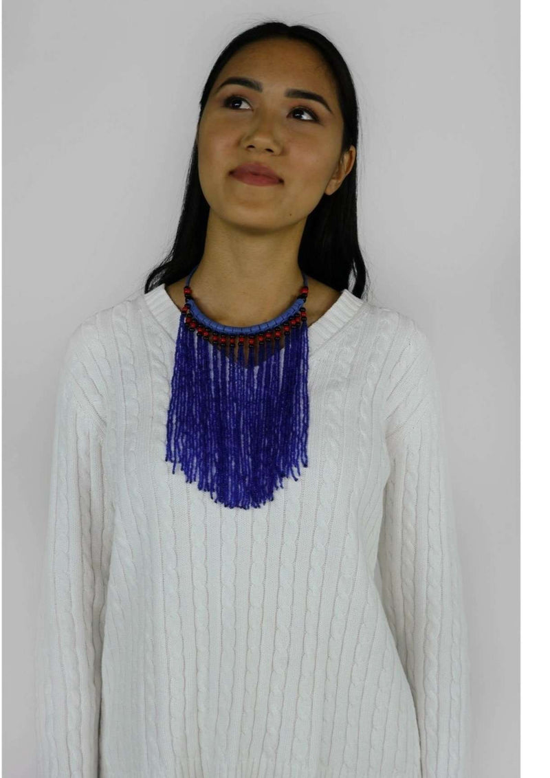 Dike african beaded waterfall necklace