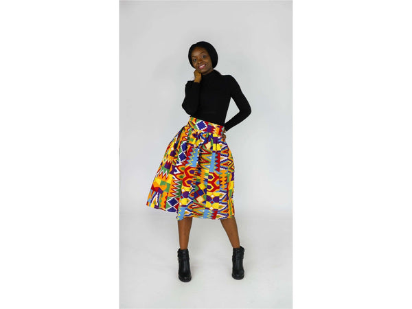 Nailah african print midi skirt