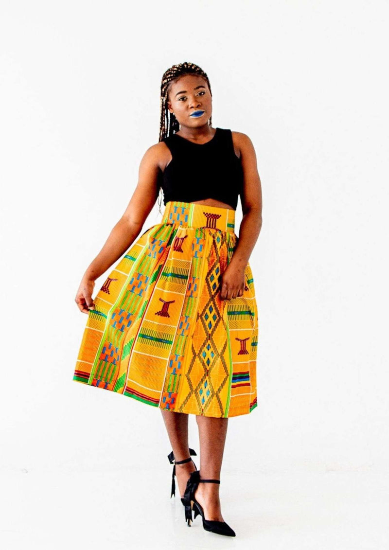 Nailah african print midi skirt